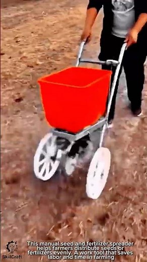 Work tool manual seed and fertilizer spreader for farming land