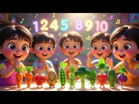 Ten Little Vegetables - Learn Vegetables with Nursery Rhyme and Kids Song