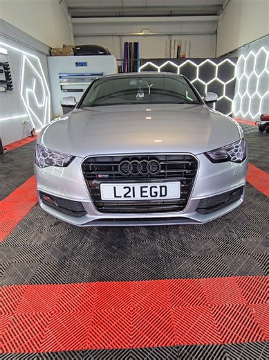 Audi A5 headlights protected with 50% PPF🖤 #audi #carsoftiktok #modifiedcars #viralvideos #tik_tok