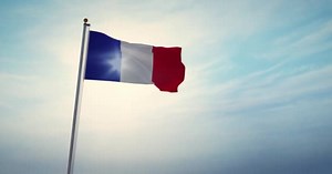 French Flag Waving France Tricolour Banner Flying Country Flagpole Showing