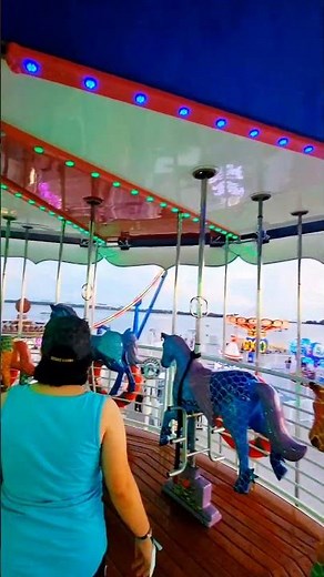 Paradise Pier double-decker carousel, aka two-story carousel in Biloxi, Mississippi