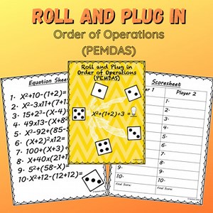 Substituting Variables Activity: (Order of Operations/PEMDAS) 5th/6th Grade Math