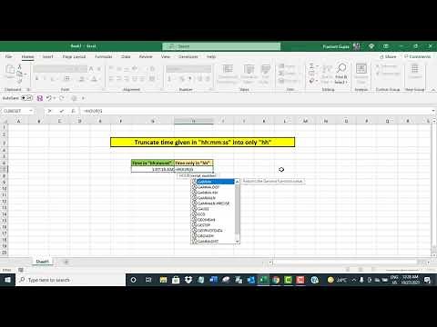 Truncate time given in "hh:mm:ss" into only "hh" in Excel