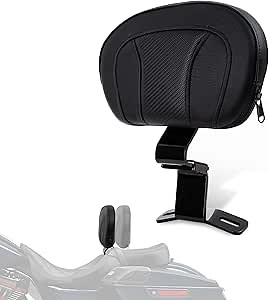 Adjustable Driver Backrest - PSLER Adjustable Rider Backrest for Touring CVO Road Glide Road King Electra Glide Street Glide FLHR FLTRX FLHX FLHT 2009-2023,Black