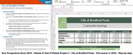 New Perspectives Excel 2019 | Module 5: End of Module Project 2 | City of Bradford Pools (2025)