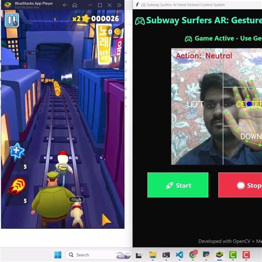 🤖 AI-Based Subway Surfers Control with Real-Time Hand Gesture Recognition