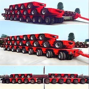 [Hot Item] Heavy Duty 100-200 Tons 7 Line Multi Axle Hydraulic Axle Modular Trailer Flatbed Floor Modular Low Bed Truck Trailers for Salemodule Trailer