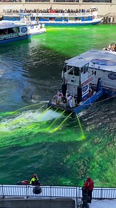 349K views · 4.2K reactions | The Chicago River dyeing masters at work! ☘️ This tradition was started in 1962 by the Chicago Journeymen Plumbers Union, and they still do the dyeing themselves 60 years later. #CaptureChicagoExcitement | Choose Chicago | Facebook