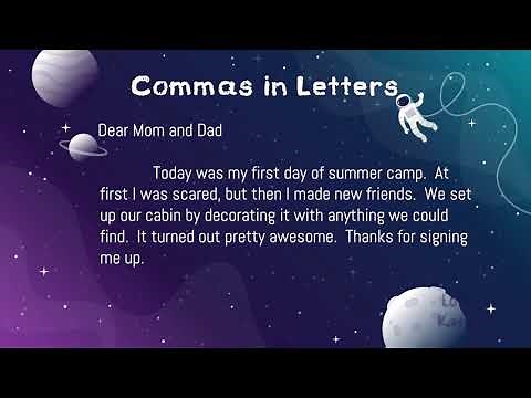 commas in dates and letters
