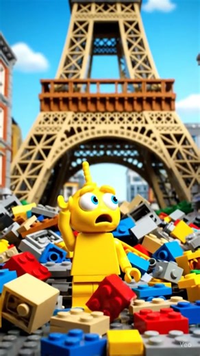 LEGO Eiffel Tower COLLAPSES in Front of Tourist! 😱 Stop-Motion Shock