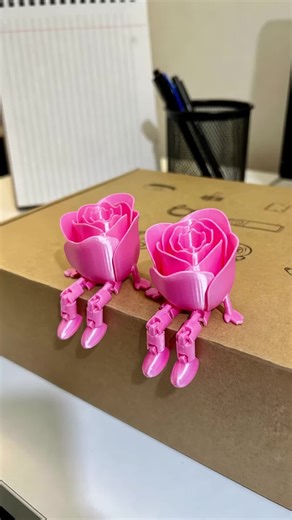 Colorful 3D Printed Rose Dolls for Valentine's Day
