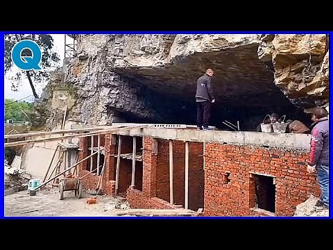 Amazing rock cave house building process
