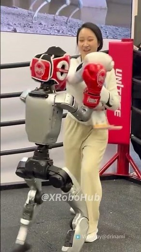 🤖 Girl vs. Unitree Robot: A fierce battle! She almost lost! #humanoidrobot #unitree #robot #ai