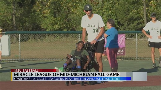 Michigan State baseball teams up with Miracle League of mid-Michigan for fall game