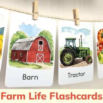 On the Farm Flashcards: Printable Farm Animals & Rural Life Flash Cards
