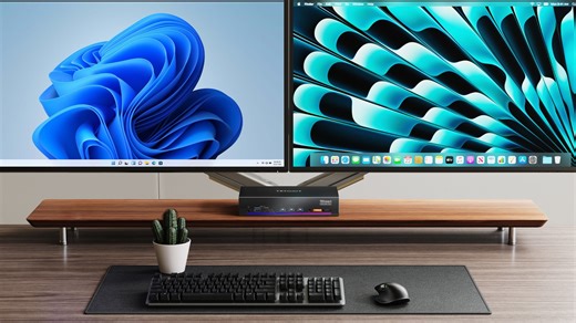 TESmart碲视 三屏4K@60Hz KVM电竞扩展坞！一键切换PC+笔记本｜EDID防闪屏｜240Hz高刷｜混合办公/游戏终极方案