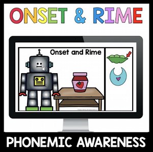 Phonemic Awareness Onset and Rime Blending Words PreK Kindergarten Google Slides