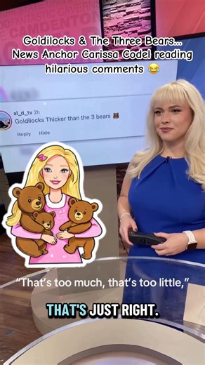 Goldilocks & The Three Bears… News Anchor Carissa Codel reading hilarious comments 😂