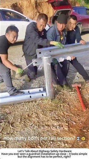 Installing Road Guardrails – Teamwork Along the Highway 🛣️🛡️