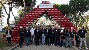 Civil Engineering students build beer crate bridge in North Garden