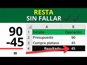 como hacer RESTA en Excel en menos de 10 Minutos con este TRUCO en 2024