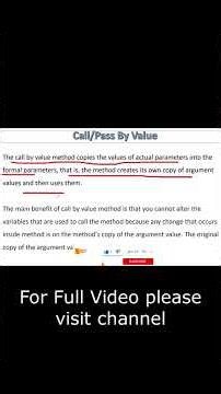 Pass by Value क्या होता है?