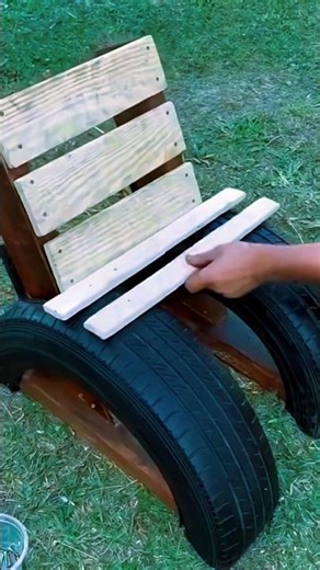 making a park bench from used tires
