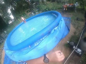 Installing Blue Torrent Sand Filter on Intex Easy Set Pool #intexpool #easyset #sandfilter