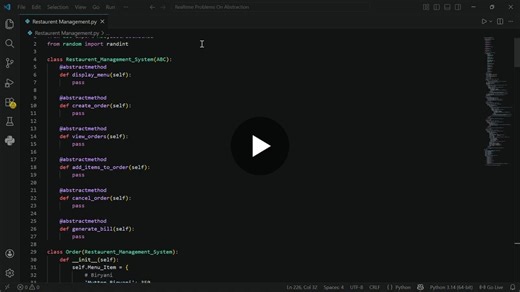 Restaurant Management System with Python and OOP | Kadiri Sandeyya posted on the topic | LinkedIn