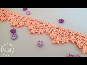 Cómo Tejer Bonita Puntilla de Crochet en Encaje 🧶