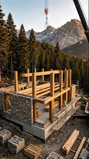 AI Builds a Luxury Mountain Villa in Seconds ⛰️#ai #aiconstruction #aicontent #luxury