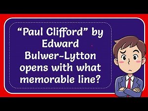 “Paul Clifford” by Edward Bulwer-Lytton opens with what memorable line?
