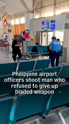 A male passenger was shot by police at Iloilo International Airport in the Philippines after allegedly attempting to stab an officer during a security screening on Jan 28. Police said a bladed weapon was detected in the man’s bag and he tried to flee after refusing a manual check.