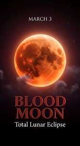 🌕 MARCH 3 BLOOD MOON TOTAL LUNAR ECLIPSE 🔴 📅 March 3, 2026 Total lunar eclipse transforms Moon deep coppery-red shade lasting 58 minutes during maximum totality phase occurring March 3 at 11:33:46 UTC equal 6:33 AM EST. Earth's shadow completely engulfs Moon causing dramatic color shift as sunlight filtering through Earth's atmosphere bends red wavelengths onto lunar surface creating blood-red appearance. Only total lunar eclipse 2026 and last worldwide until December 31 2028 making this rare