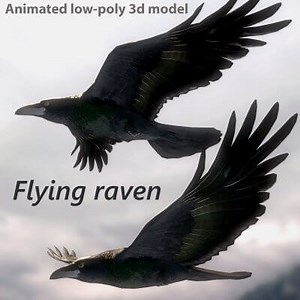 Flying Raven - 3D Model by Mikserart