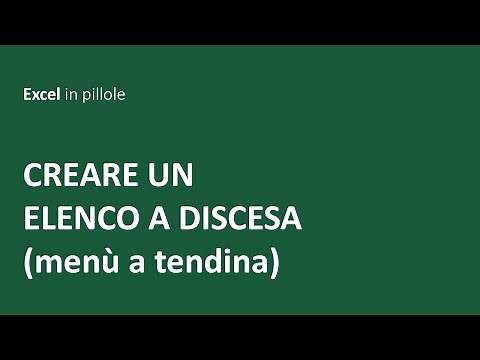 EXCEL - Creare un elenco a discesa