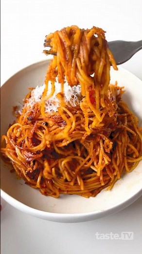 One-pan caramelised tomato spaghetti | taste.com.au