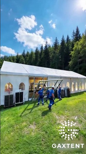 Watch the complete installation process of a 20m × 40m clear-span event tent.