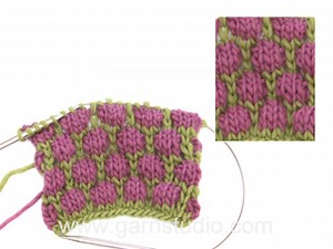 How to knit the blister check / coin stitch