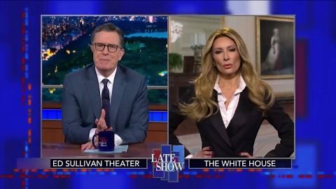 Stephen Colbert's Melania fires back at documentary critics on The Late Show