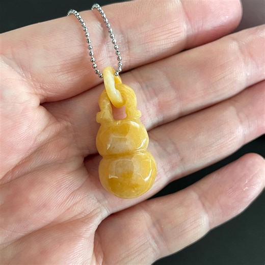 Yellow Amphora Movable Ring Jadeite Pendant Necklace, 100% Untreated Certified Genuine Type A Burmese Burma Jadeite - Etsy