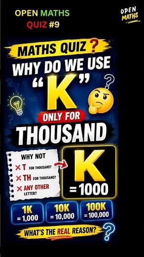 Why Only K Is Used For Thousand?