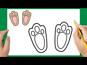Come disegnare una zampetta di coniglio | Disegno di Pasqua