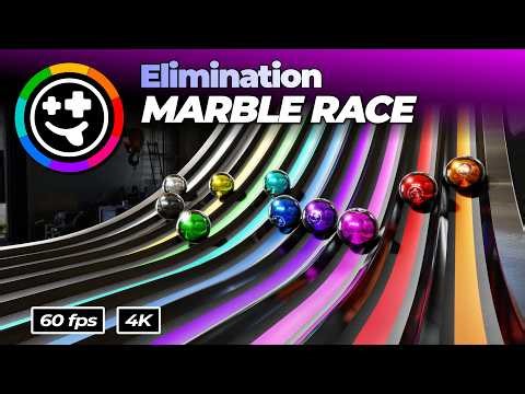 *METAL SHOP* Marble Elimination Race | 1 #marbles #marblerace #asmr #physics #3danimation