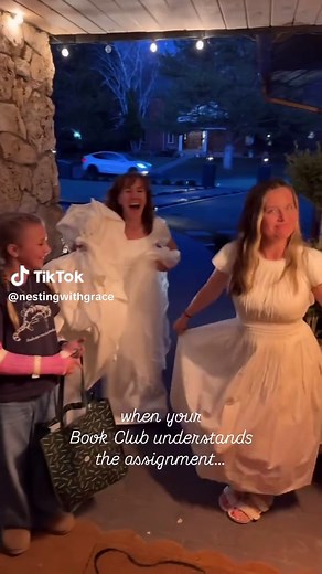 Book Club Theme Discussion and Wedding Dress Fun