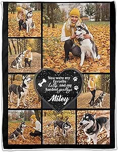 Custom Blankets With Photos, Personalized With Pet Photo Picture Blanket, Dog Memorial Gifts For Loss Of Dog, Pet Loss Gifts, Pet Memorial Gifts For Dogs, Loss Of Dog Sympathy Gift Dog Memorial Gifts
