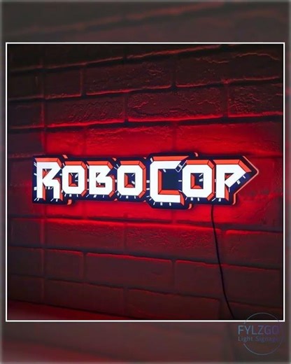 Robocop LED light box-dimmable and USB powered-Home theater, Man Cave logo