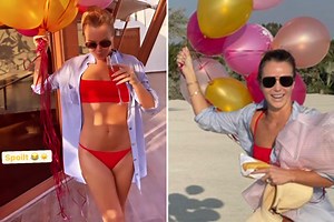 Amanda Holden looks jaw-dropping on 51st birthday in PVC bra and skimpy bikini