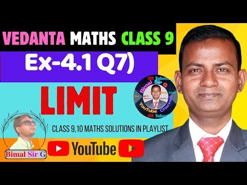 Opt class 9 Ex- 4.1 Q7) | Limit | Vedanta excel in mathematics class 9 and 10 solution