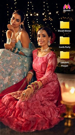 MYNTRA on Instagram: "Diwali season is basically Fashion Week disguised as a festival✨ Only thing brighter than the diyas? Your outfits! Shop your favourite look now. [Myntra, Diwali, Festival Of India, Festive Fits, Festive Season]"